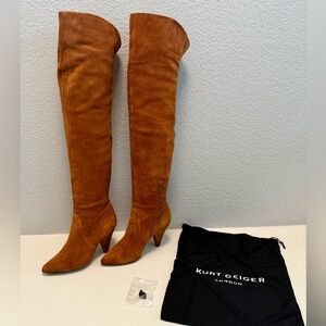 Kurt Geiger Tan Suede Over-the-Knee Boots